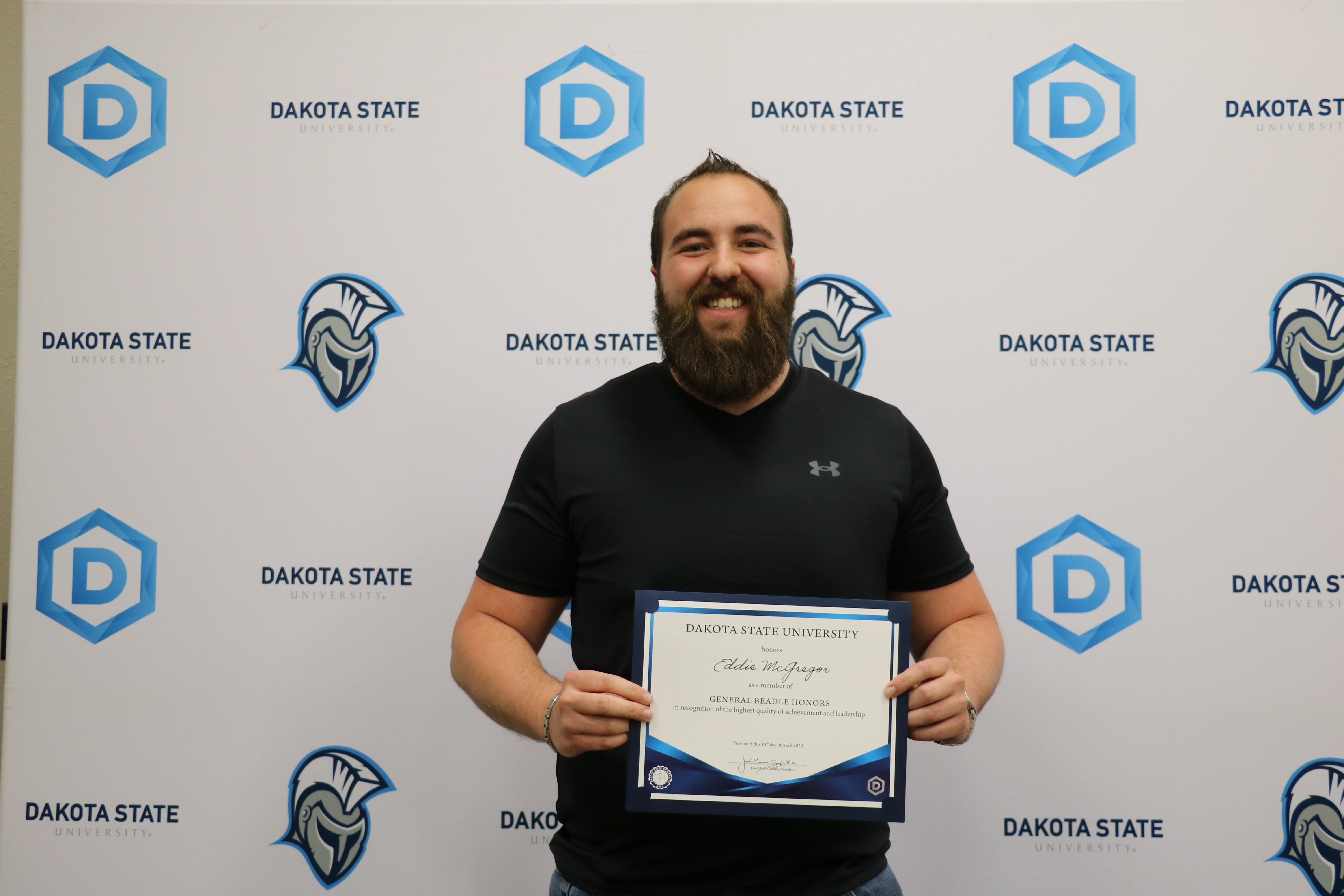 General Beadle Honors students recognized at the Spring Honors Reception included Eddie McGregor.