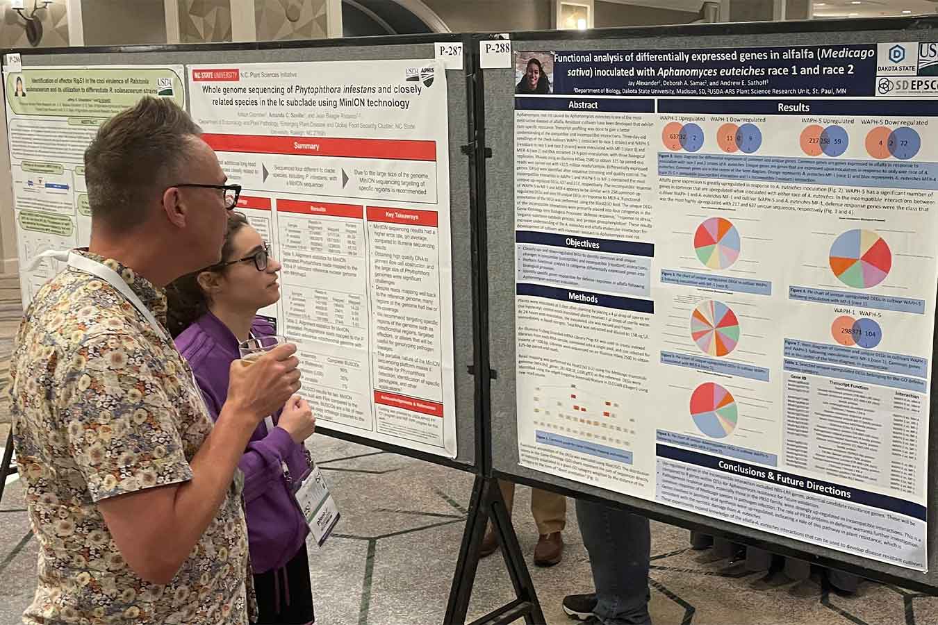 DSU alum Jay Alexander presented alfalfa gene research at the National Plant Health Conference this summer. 