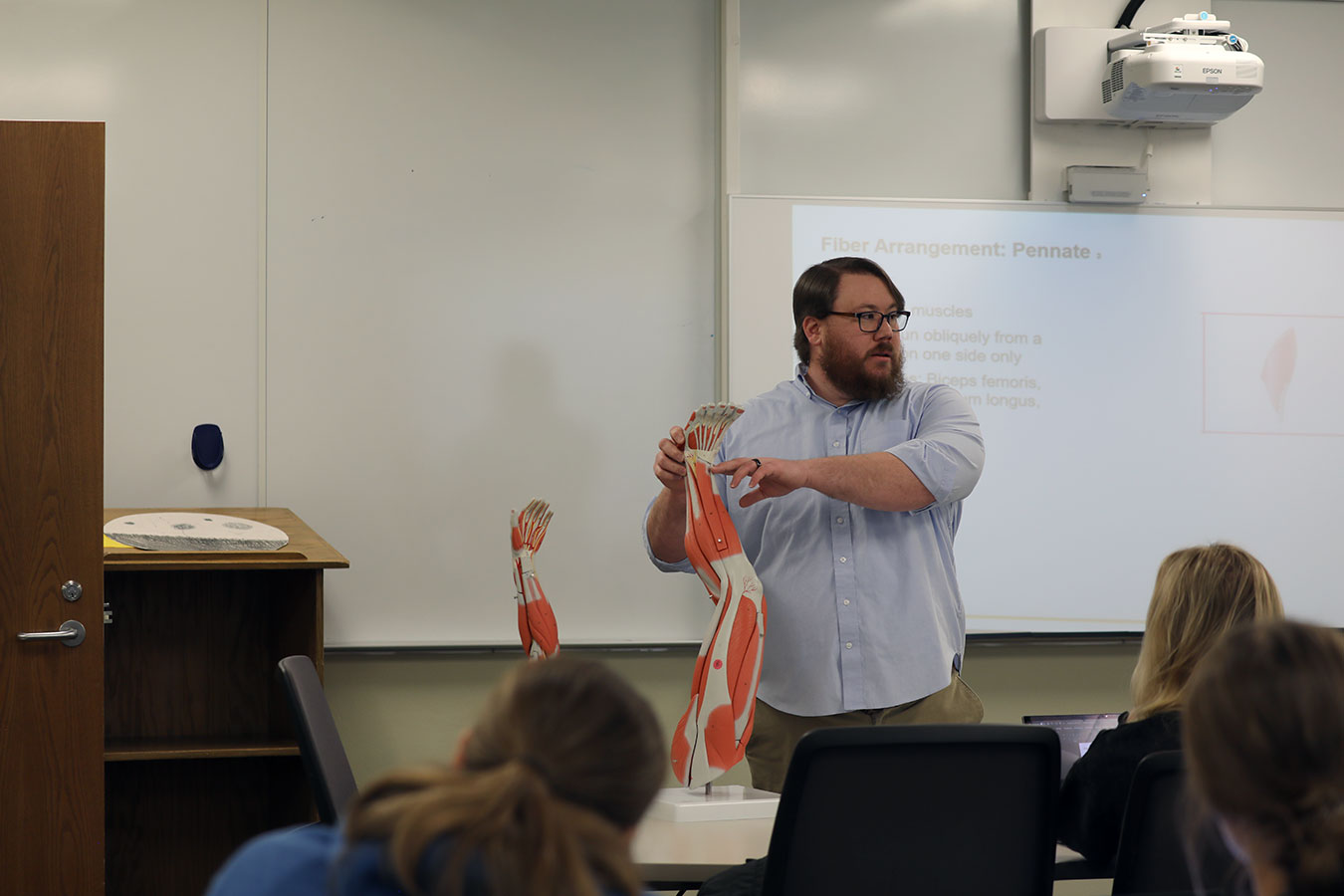 Dr. Luke Chowning teaching a kinesiology class.