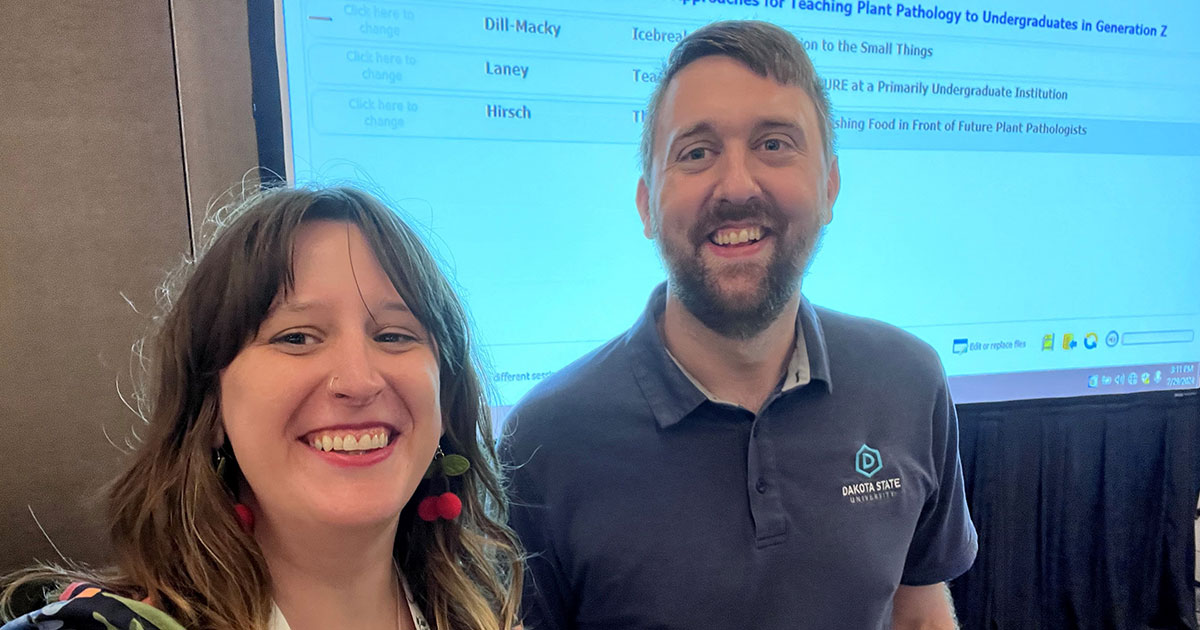 Becca Hall and Andrew Sathoff organized a session on teaching activities for Gen Z students at the annual Plant Health Conference.